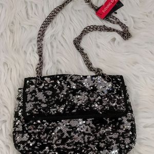 Style&Co Black Sequins Strap Holdover Shoulder Bag